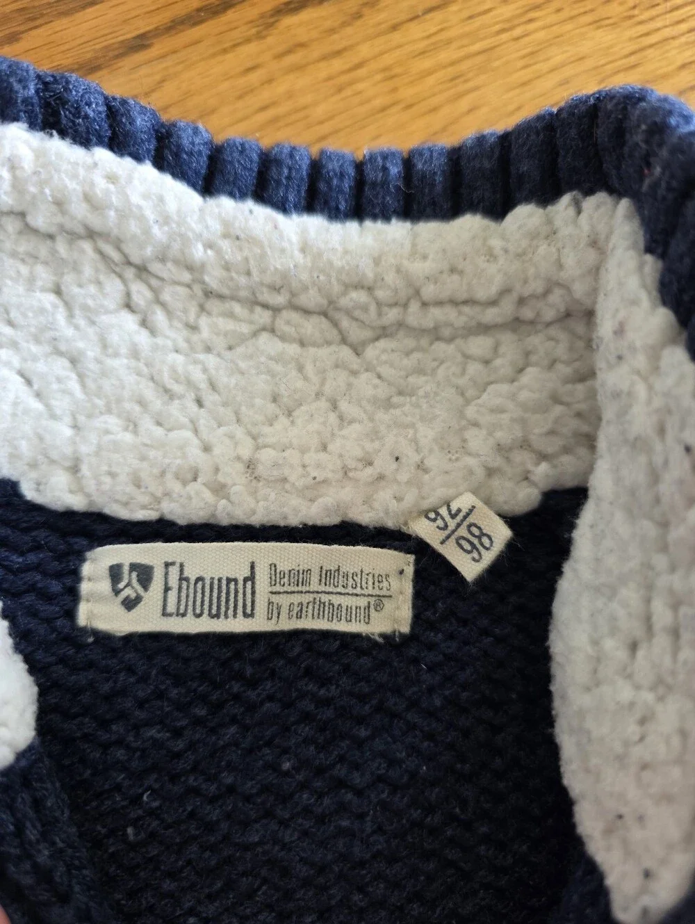 EARTHBOUND Blue and Gray Cable-Knit Half-Zip Pullover